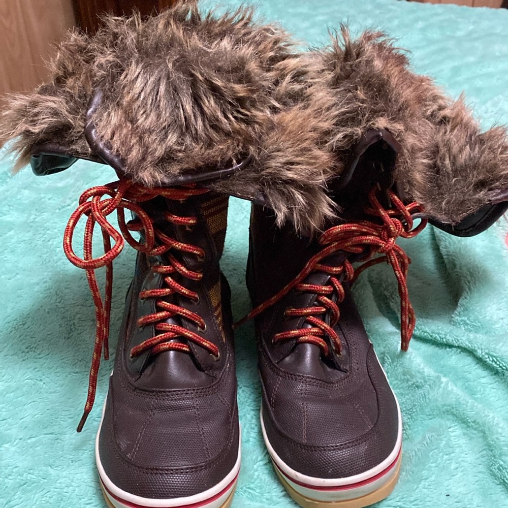 Celebrity Pink Glacier Brown Faux Fur Aztec Print Winter boots